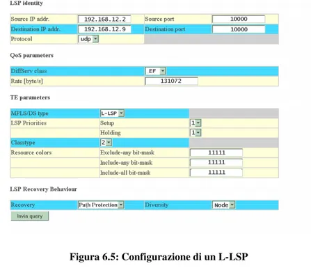 Figura 6.5: Configurazione di un L-LSP 