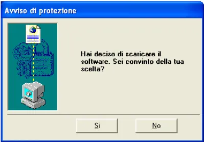 Figura 3.8 – E’ la finestra di sistema “Avviso di protezione”(2) che viene mostrata (nell’esperimento doubleclick) subito dopo la normale finestra ‘Avviso di Protezione’