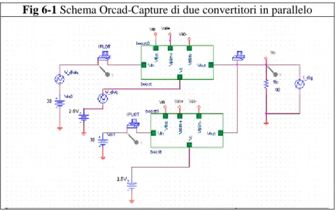 Fig 6-1 Schema Orcad-Capture di due convertitori in parallelo  