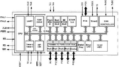 Figura 3.2: Struttura interna del T89C51CC01. 