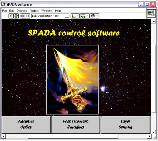 Figura 5.2: Schermata d’ingresso allo SPADA Control Software. 