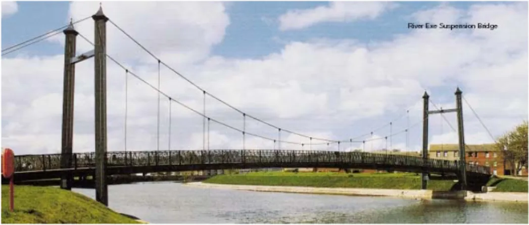 Figura 3-29/30 Millennium Bridge,  Londra:vista dall’ interno e particolare  dell’ ancoraggio dei cavi  [ 8]