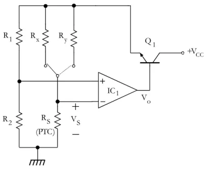 Fig. 2.5 – Schema di pilotaggio di un anemometro a filo caldo con un solo elemento sensibile