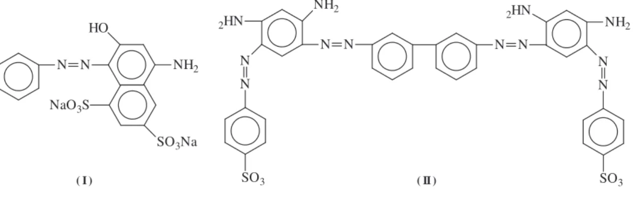 Fig. 2.5.2.1 –  Formula di struttura di  coloranti azoici anionici [2]. 