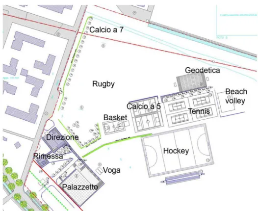Fig. 10 Pisa Via del Brennero, planimetra dotazione attuale impianti 