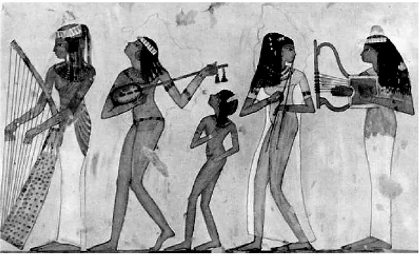 Fig. 5. Particolare dell’orchestra, Tomba di Djeserkarasoneb (TT 38), necropoli Tebana, XVIII dinastia.