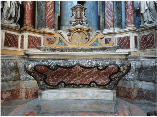 Fig. 74. Giuseppe Pozzo, altare del Crocefisso, Venezia, chiesa di San Bartolomeo, part.