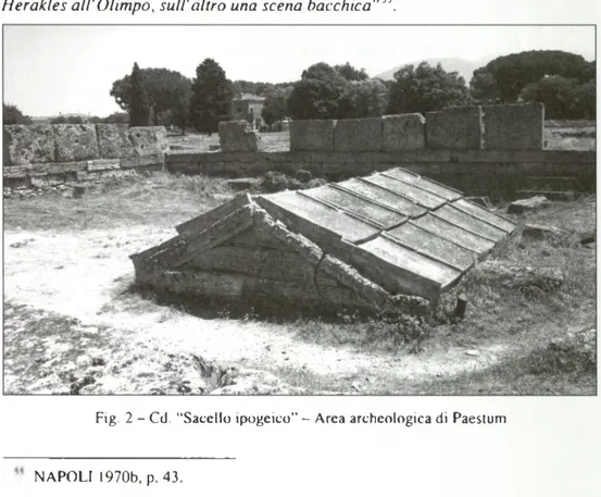 Fig.  2 -  Cd.  “Sacello ipogeico” -  Area archeologica di Paestum