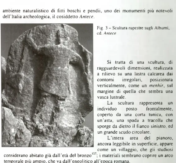 Fig.  3 -  Scultura rupestre sugli Albumi, cd. Antece