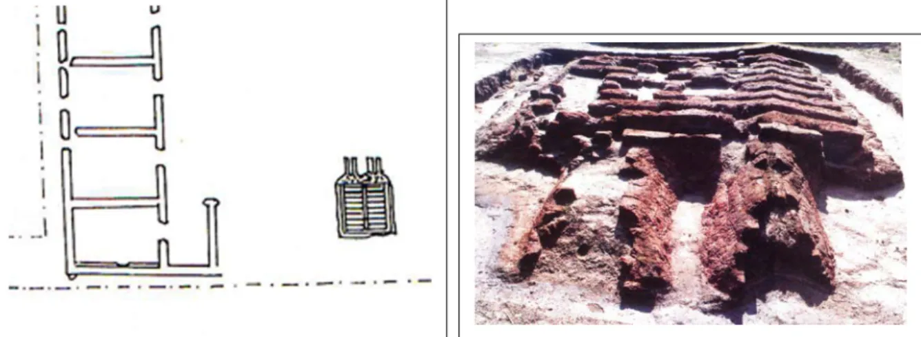 Fig. 21. Locri. Centocamere. Fornace nel Piazzale della stoà ad “U” (da Locri V e Costamagna-Sabbione 1990)