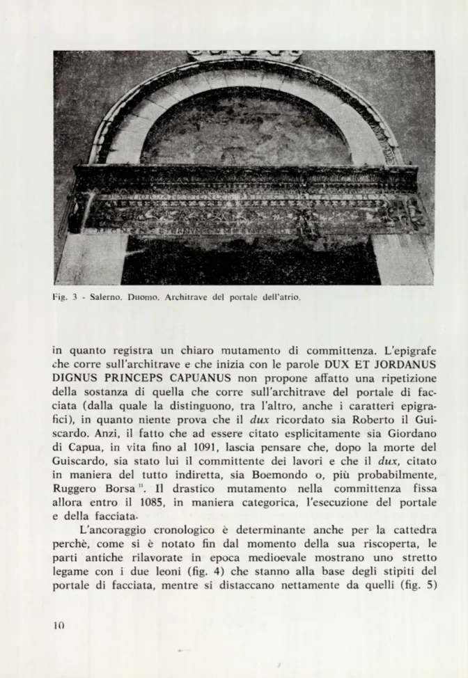 Fig.  3  -  Salerno.  Duomo.  Architrave  del  portale  dell’atrio.