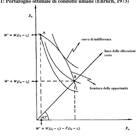Fig. 1. 1: Portafoglio ottimale di condotte umane (Ehrlich, 1973) 