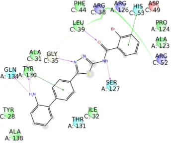 Figure  36  2D  panel  representation  of  compound  18  in  the  ligand  binding  site  of  mPGES-1