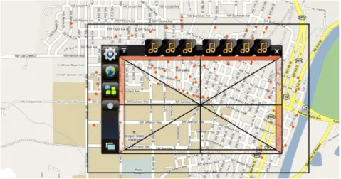 Fig.	
  13	
  Framy	
  	
  visual	
  and	
  audio	
  feedback	
  for	
  off-­‐screen	
  features	
   	
  