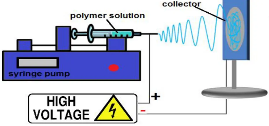 Fig. 1. Schematic diagram of an electrospinning setup. 
