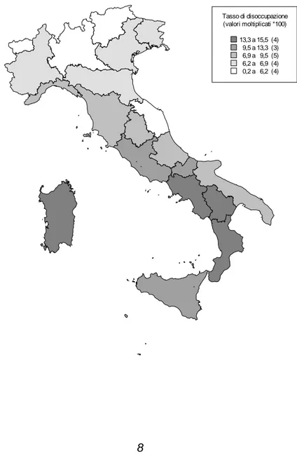 Fig. 2.2 – Tasso di disoccupazione. Anno 1981 