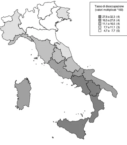 Fig. 2.3 – Tasso di disoccupazione. Anno 1995 