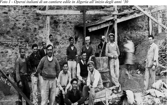 Foto 1 - Operai italiani di un cantiere edile in Algeria all’inizio degli anni ‘30 