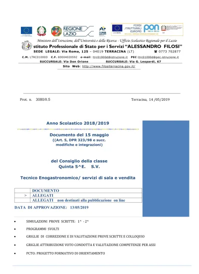 PRIMA PROVA SCRITTA – ESEMPIO TIPOLOGIA B