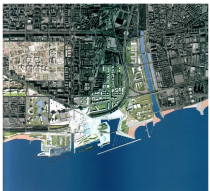 Fig.  9  L’area  del  Forum  dove  si  concentra  la  seconda  fase  della  riqualificazione  del  waterfront barcellonese 