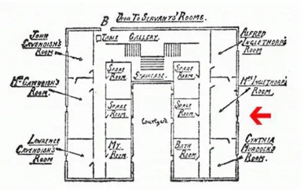 Figure 1 The map of Styles Court, provided by Captain Hastings, the night of the murder