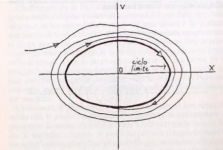 Figura 3.2: Ciclo limite, che caratterizza il moto del pendolo nel caso di forza lineare 