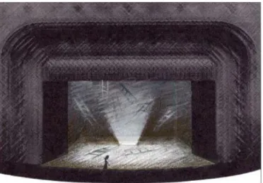 Figura  7.  Un  fascio  di  luce  “cancella”  le  scale  in  un  bozzetto  inedito  di  Stefano  Gargiulo