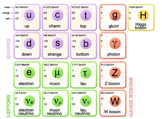 Figure 1.1: Scheme of the particles included in the Standard Model.