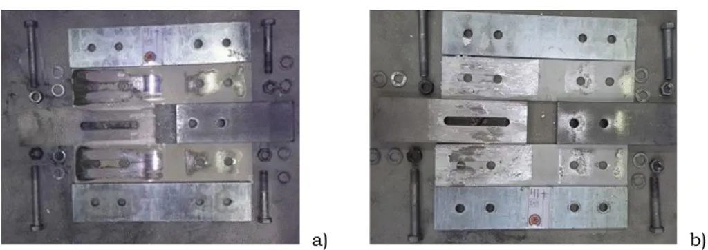 Fig. 2.14 – Damage of the interfaces: a) M1; b) M4 