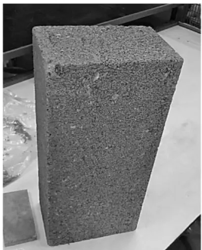 Figure 3.6 Example of block produced from recycled carbonated aggregate by  Carbon 8 Aggregates Ltd (Gunnning et al., 2012a)