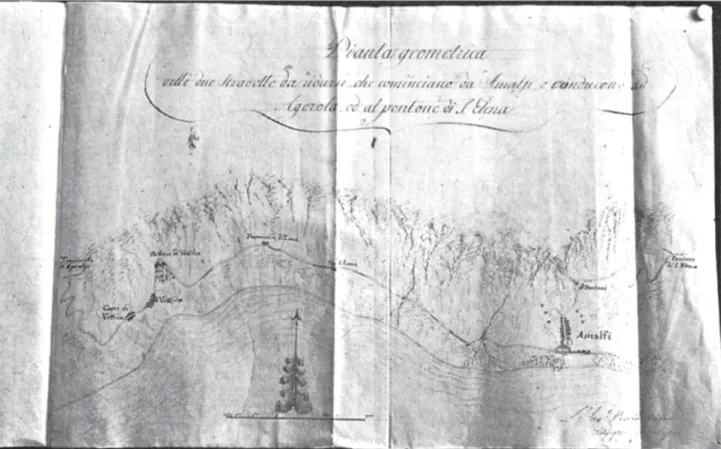 Fig. 2 - Giuseppe Lista, Progettino di un ponte che scavalca il torrente di Tramonti (s.d., ma 1822).