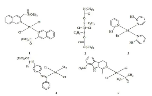 Figure 19 Trans-palladium (II) complexes containing bulky monodentate ligands 