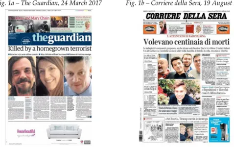 Fig. 1a – The Guardian, 24 March 2017  Fig. 1b – Corriere della Sera, 19 August 2017
