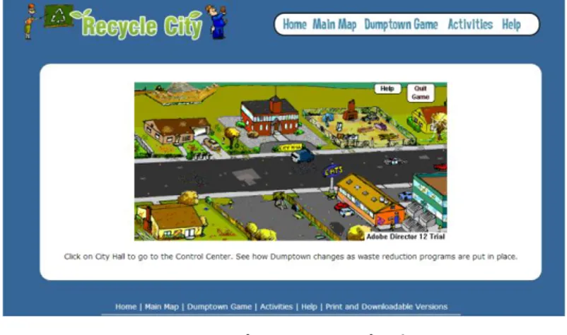 Figure 2:   Web Game Recycle City 