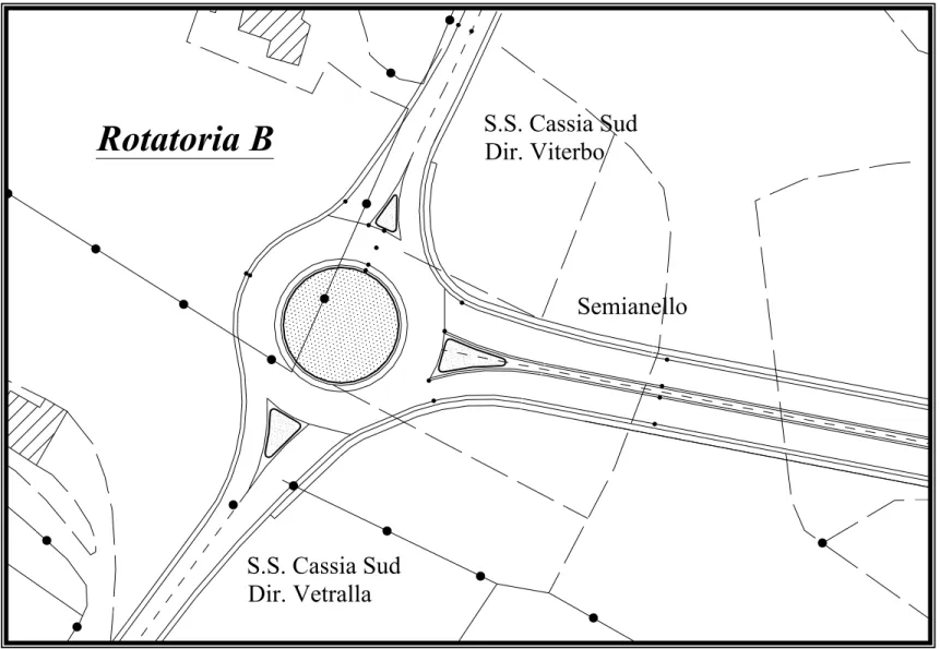 Figura 6-2: Rotatoria B  S.S. Cassia Sud Dir. ViterboS.S. Cassia Sud Dir. Vetralla SemianelloRotatoria B