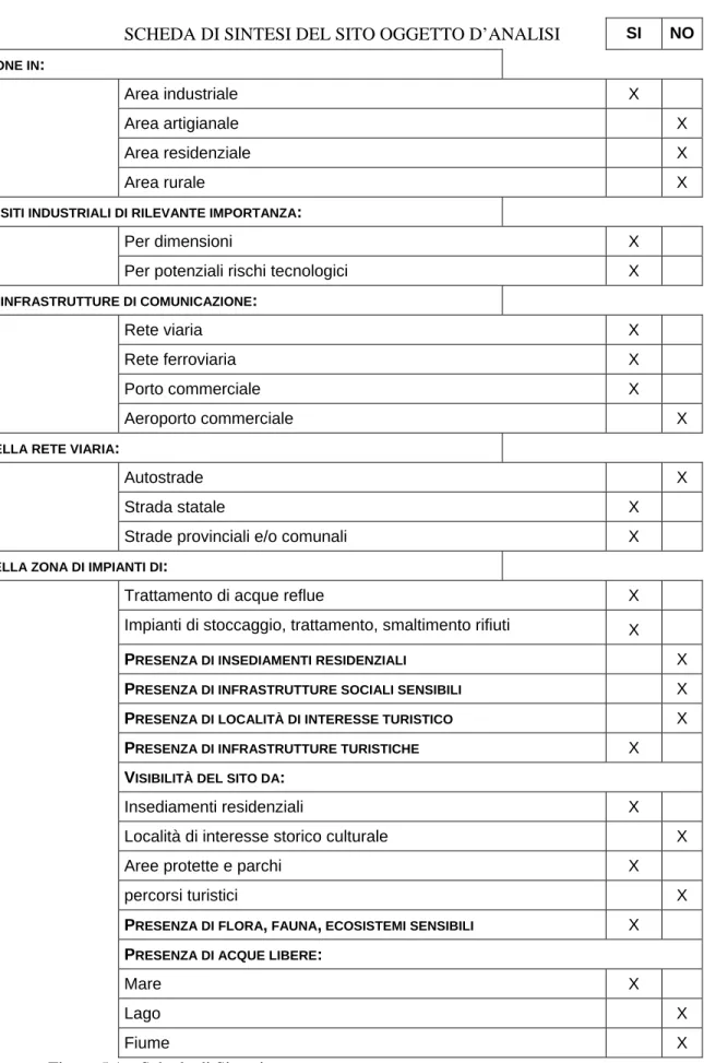 Figura 5.1 – Scheda di Sintesi 