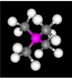 Figura 1.2: Molecola del TMS: al centro l’atomo di silicio, intorno i radicali CH 3 , in