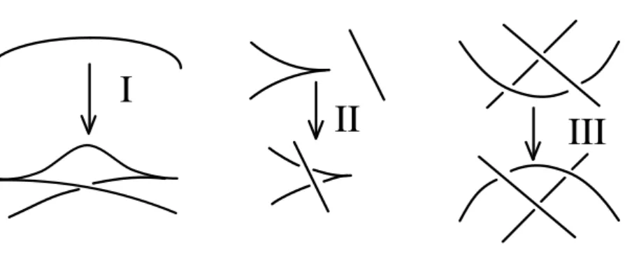 Figura 1.2. Mosse di Reidmeister in proiezione lagrangiana