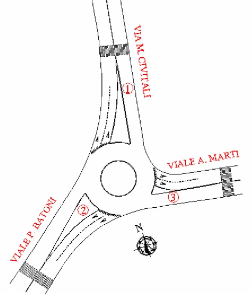 Figura 7-1 – Planimetria della rotatoria 