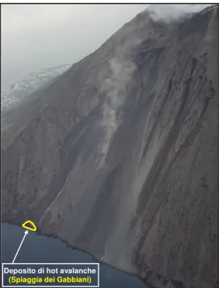 Figura  2:  Vista  della  Sciara  del  Fuoco  ed  il  campo  lavico attivo nel settore NE