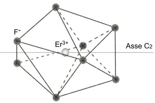 Figura 2.3: Struttura del poliedro ErF 8 nel Er:BaYF