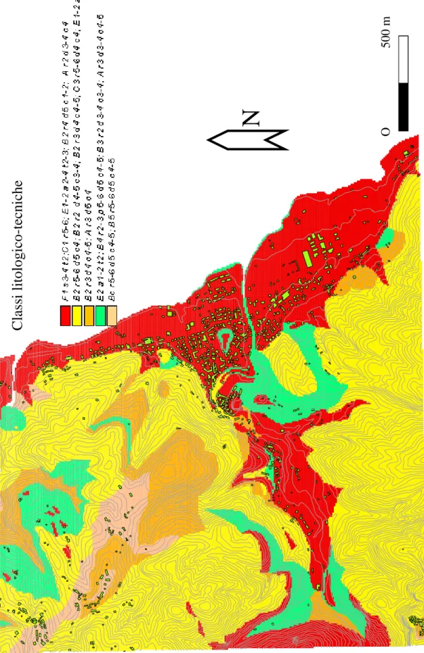 Figura 6.3: carta litologico-tecnica ottenuta attraverso l’utilizzo di tecnologie GIS