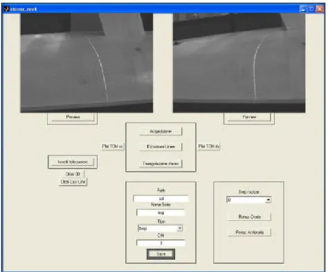 Figura 5.4 GUI del programma realizzato in Matlab ®  per la gestione dell’acquisizione 