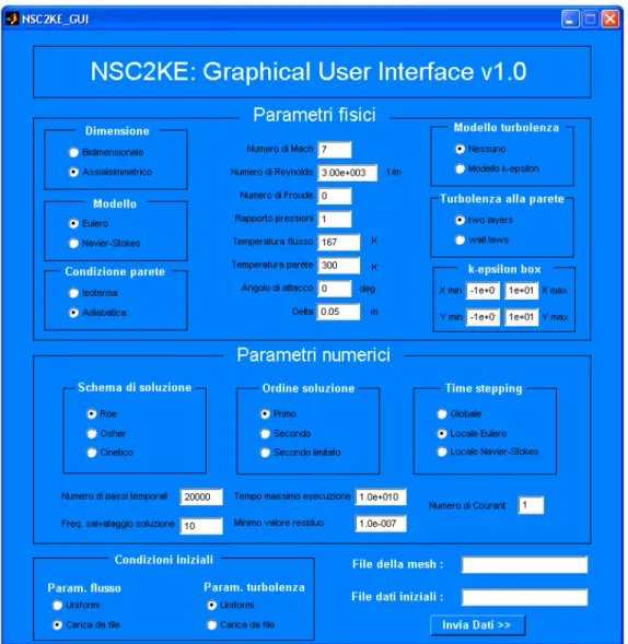 Figura 5.1 Interfaccia grafica per NSC2KE creata in ambiente Matlab. 