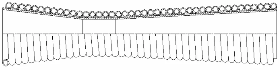 Figura 6.5 Disegno CAD di una possibile configurazione del diffusore  raffreddato mediante avvolgimento elicoidale percorso da acqua