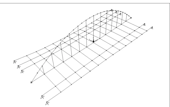 Fig. 9.16:  Deformata dovuta ai carichi temporanei di costruzione.