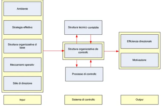 Figura 10: Input-output della struttura organizzativa di controllo 