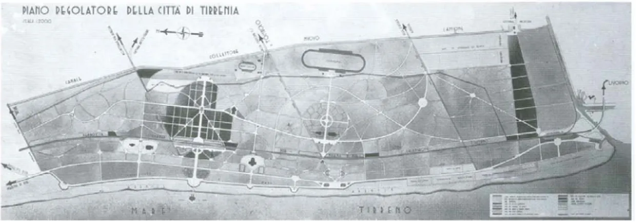 Figura 4: Piano Regolatore per la città di Tirrenia,1933. 