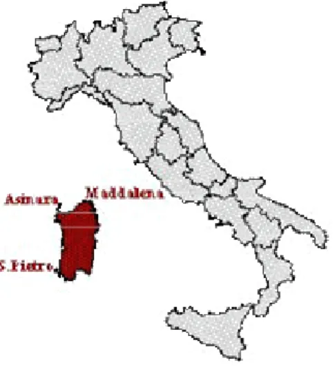 Figura 7. Distribuzione in Italia della Lepre sarda(Lepus capensis mediterraneus). 