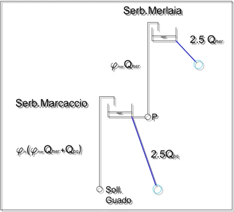 Figura 5-2: Schema del sottosistema idrico del Marcaccio 